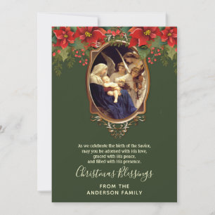 Klassieke Religieuze Kerst Maagd Maria Jezus Feestdagenkaart