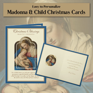 Klassieke religieuze Maagd Maria Baby Jezus Schrif Feestdagen Kaart
