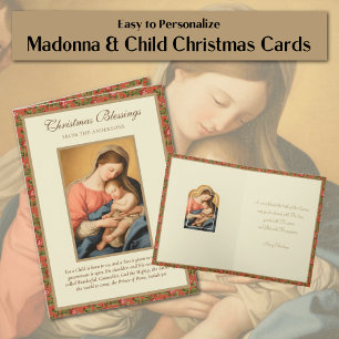 Klassieke religieuze Maagd Maria Jezus Schriftuur Feestdagen Kaart
