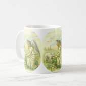 Klassieke religieuze Paas- Victoriaanse engel met  Koffiemok (Voorkant links)