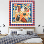 Klassieke religieuze paaskunst met buffelruitjes canvas afdruk (Insitu (Slaapkamer))