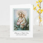 Klassieke religieuze St. Jozef Jezus Vaderdag Kaart (Gele Bloem)