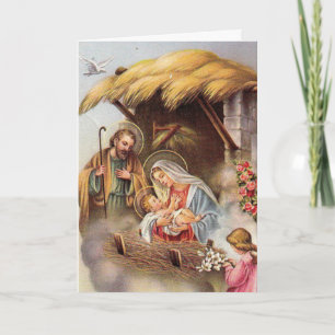 Klassieke religieuze St. Jozef Maagd Maria Jezus Feestdagen Kaart
