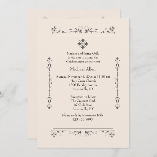 Klassieke religieuze uitnodiging (Voorkant / Achterkant)