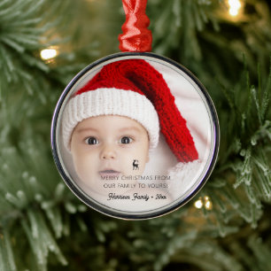 Klassieke rendier foto Kerstmis Metalen Ornament