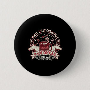 Klassieke Rendieren Retro Vegan Kerstmis 2023 Vega Ronde Button 5,7 Cm