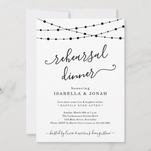 Klassieke repetitie diner uitnodiging (Voorkant)