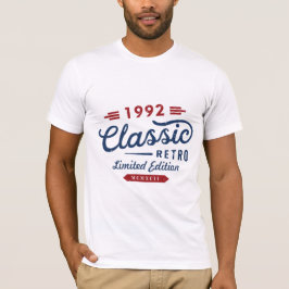 Klassieke Retro 1992 Beperkte Editie Verjaardagsca T-shirt