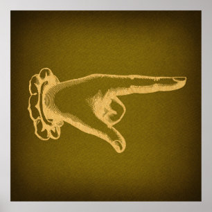 Klassieke Retro-aanwijzende vingerafdrukkunst Poster