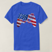 Klassieke Retro American Flag Video Game op 4 juli T-shirt (Design voorkant)