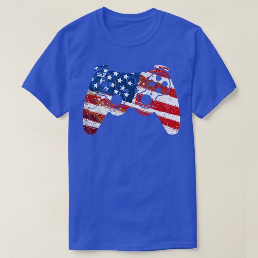 Klassieke Retro American Flag Video Game op 4 juli T-shirt (Design voorkant)