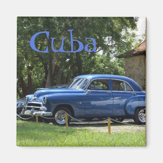 Klassieke Retro Amerikaanse Auto's in Cuba Magneet (Voorkant)
