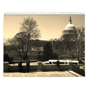 Klassieke retro Amerikaanse steden Kalender