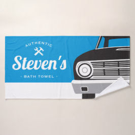 Klassieke Retro Auto | Aangepaste Naam Eigen Merk Badhanddoek