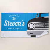 Klassieke Retro Auto | Aangepaste Naam Eigen Merk Strandlaken (Voorkant)