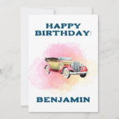 Klassieke Retro Auto Aangepaste Verjaardagskaart Kaart (Voorkant)