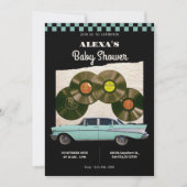Klassieke retro auto baby shower kaart (Voorkant)