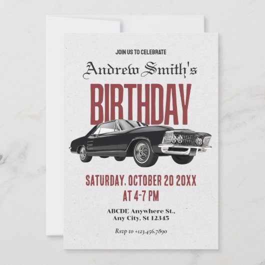 Klassieke Retro auto verjaardag Kaart (Voorkant)