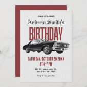 Klassieke Retro auto verjaardag Kaart (Voorkant / Achterkant)