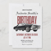 Klassieke Retro auto verjaardag Kaart (Voorkant)