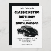 Klassieke Retro Auto Verjaardagsfeestje Kaart (Voorkant / Achterkant)