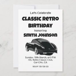 Klassieke Retro Auto Verjaardagsfeestje Kaart