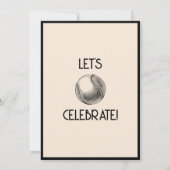 Klassieke Retro Black Baseball 1e verjaardag Kaart (Achterkant)