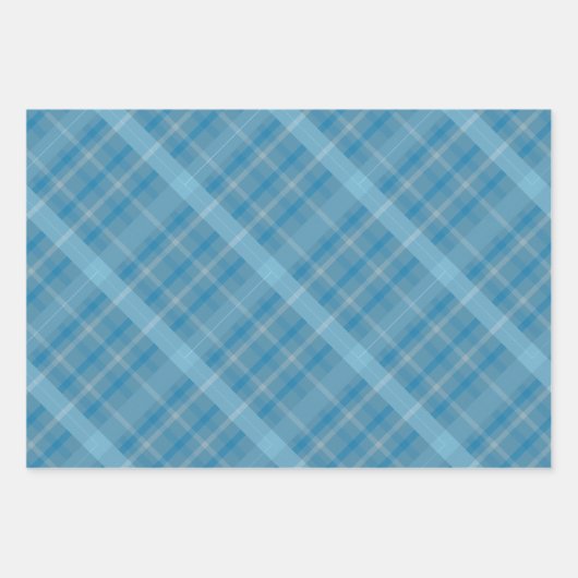 Klassieke Retro Blauw en grijze speldenkpatronen Inpakpapier Vel (Voorkant 2)