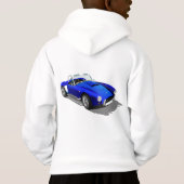 Klassieke Retro Blauwe Sportwagen Verjaardagsavont (Achterkant)