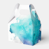 Klassieke Retro Blauwe Sportwagen Verjaardagsavont Bedankdoosjes (Achterkant)