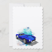 Klassieke Retro Blauwe Sportwagen Verjaardagsavont Kaart (Achterkant)