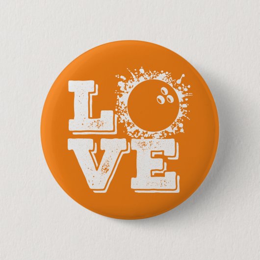 Klassieke Retro Bowling  T-shirt Ronde Button 5,7 Cm (Voorkant)