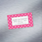 Klassieke Retro Bright roze polaire dot Magnetisch Visitekaartje (Voorbeeld)