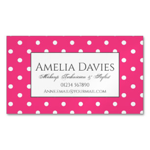 Klassieke Retro Bright roze pols Magnetisch Visitekaartje