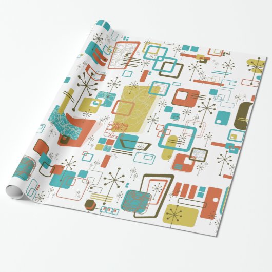 Klassieke retro cadeaupapier (Uitgerold)