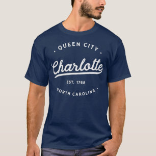 Klassieke  Retro Charlotte Queen City NC T-shirt