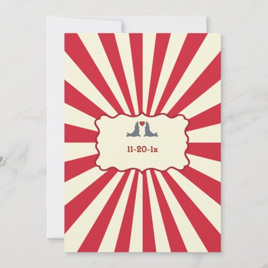 Klassieke Retro Circus Sla de Datum Op Aankondigin Save The Date (Achterkant)