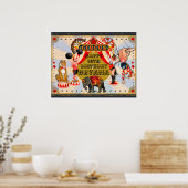 Klassieke Retro Circus Verjaardagsfeest Custom Ban Poster (Keuken)