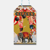 Klassieke Retro Circus Verjaardagsfeest Favor Cadeaulabel (Achterkant)