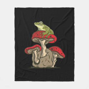 Klassieke Retro Cottagecore Kikker Paddenstoel Aan Fleece Deken