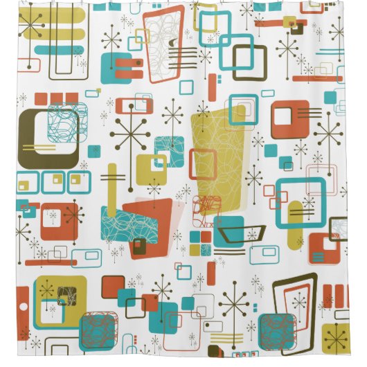 Klassieke retro douchegordijn (Voorkant)