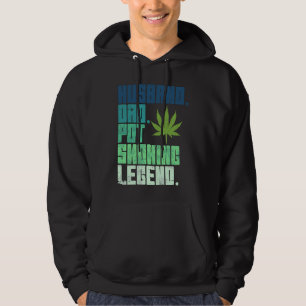 Klassieke Retro Echtgenoot Vader Wiet Roken Onkrui Hoodie
