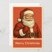 Klassieke Retro Eenvoudige Kerstman Feestdagenkaart (Voorkant / Achterkant)