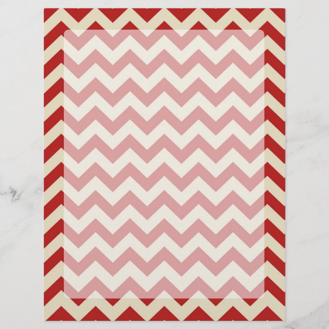 Klassieke Retro  Festive Red Chevrons (Voorkant)