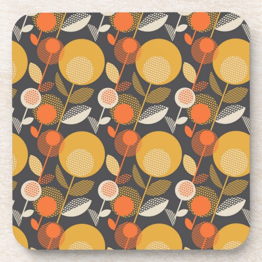 Klassieke Retro Floral Pattern Bier Onderzetter (Voorkant)
