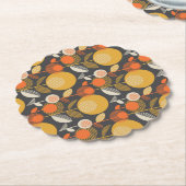 Klassieke Retro Floral Pattern Kartonnen Onderzetters (Gekanteld)