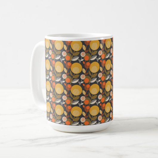 Klassieke Retro Floral Pattern Koffiemok (Voorkant links)
