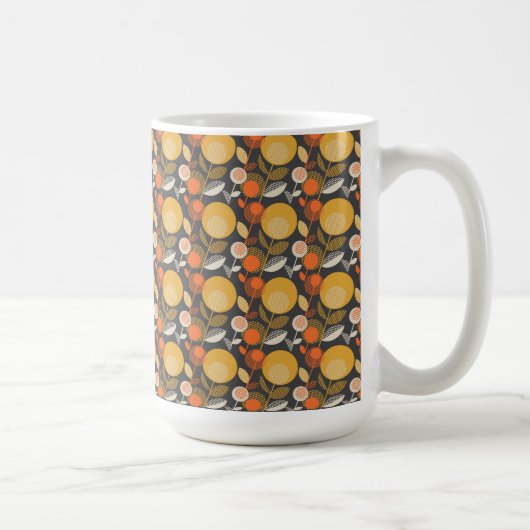 Klassieke Retro Floral Pattern Koffiemok (Rechts)