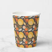 Klassieke Retro Floral Pattern Papieren Bekers (Achterkant)