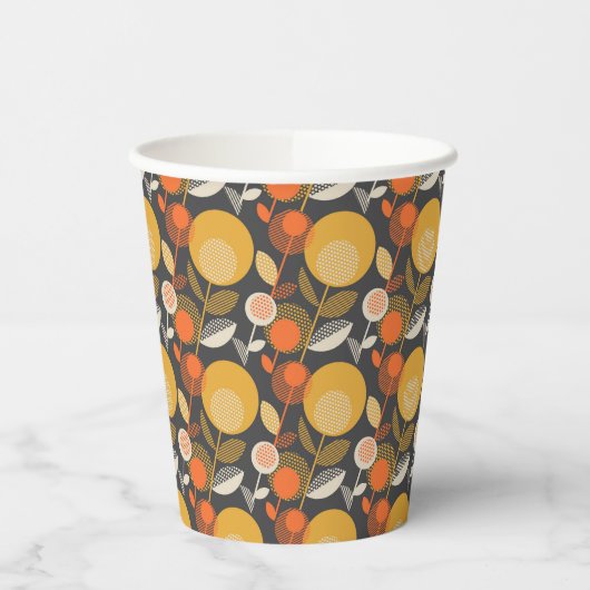 Klassieke Retro Floral Pattern Papieren Bekers (Links)